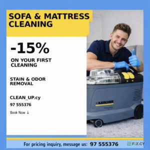 Sofa, mattress and chair cleaning in Larnaca