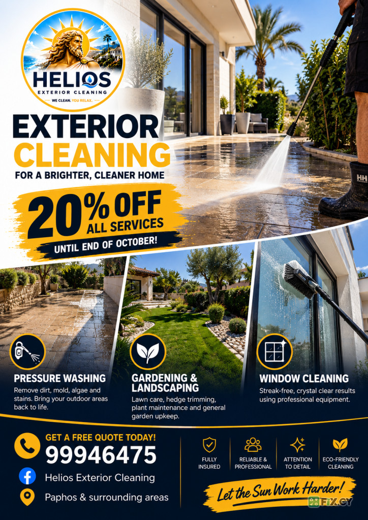 Helios exterior cleaning in Paphos